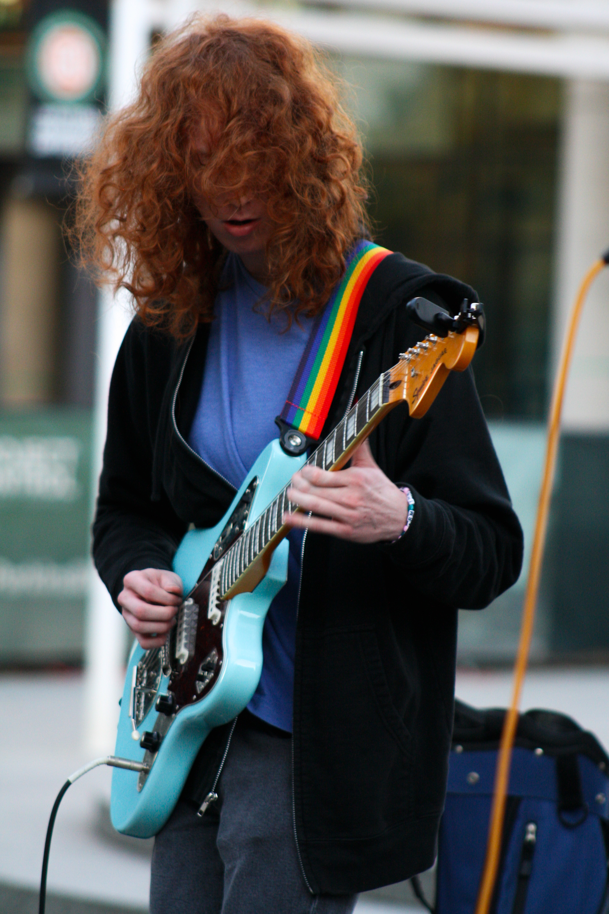 Man with blue guitar